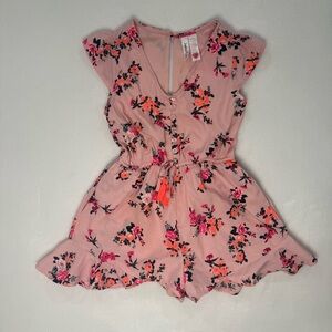 Floral Girls Romper in Pink